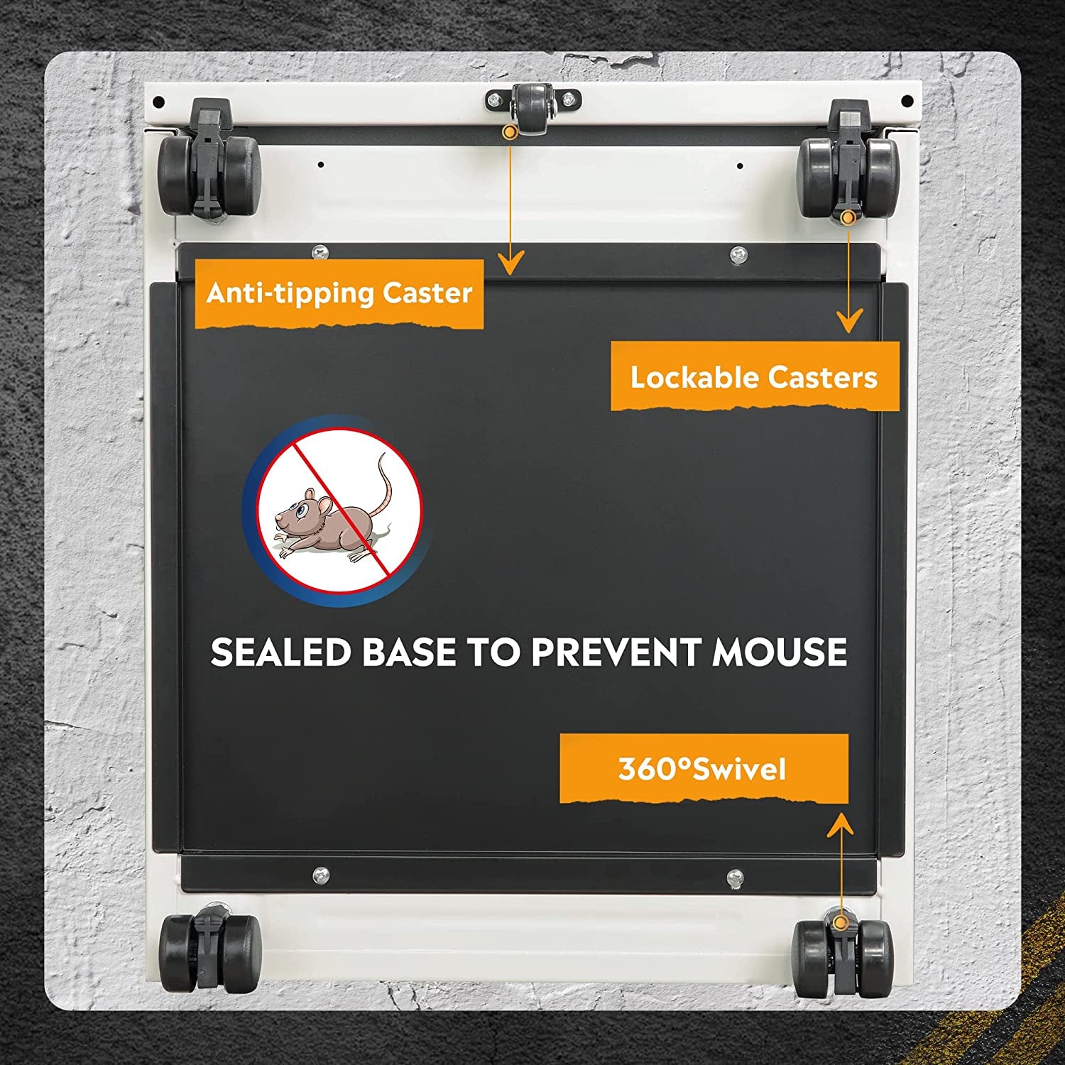 3-Drawer Mobile File Cabinet (Under Office Desk), Assembled except Casters, Fits Letter/Standard Sizes, White