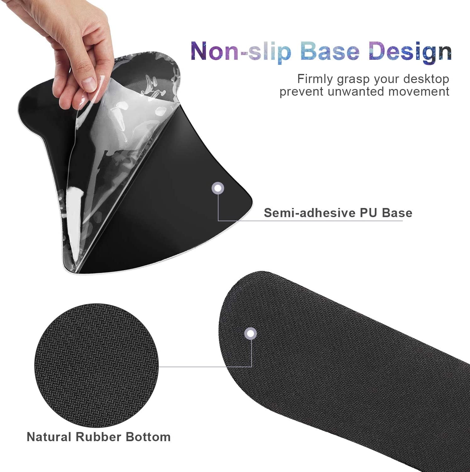 Mouse Pad with Wrist Support and Keyboard Wrist Rest Pad Set,Ergonomic Mouse Pads for Computers Laptop,Non-Slip Comfortable Mousepad W/Raised Memory Foam for Easy Typing & Pain Relief (Galaxy)