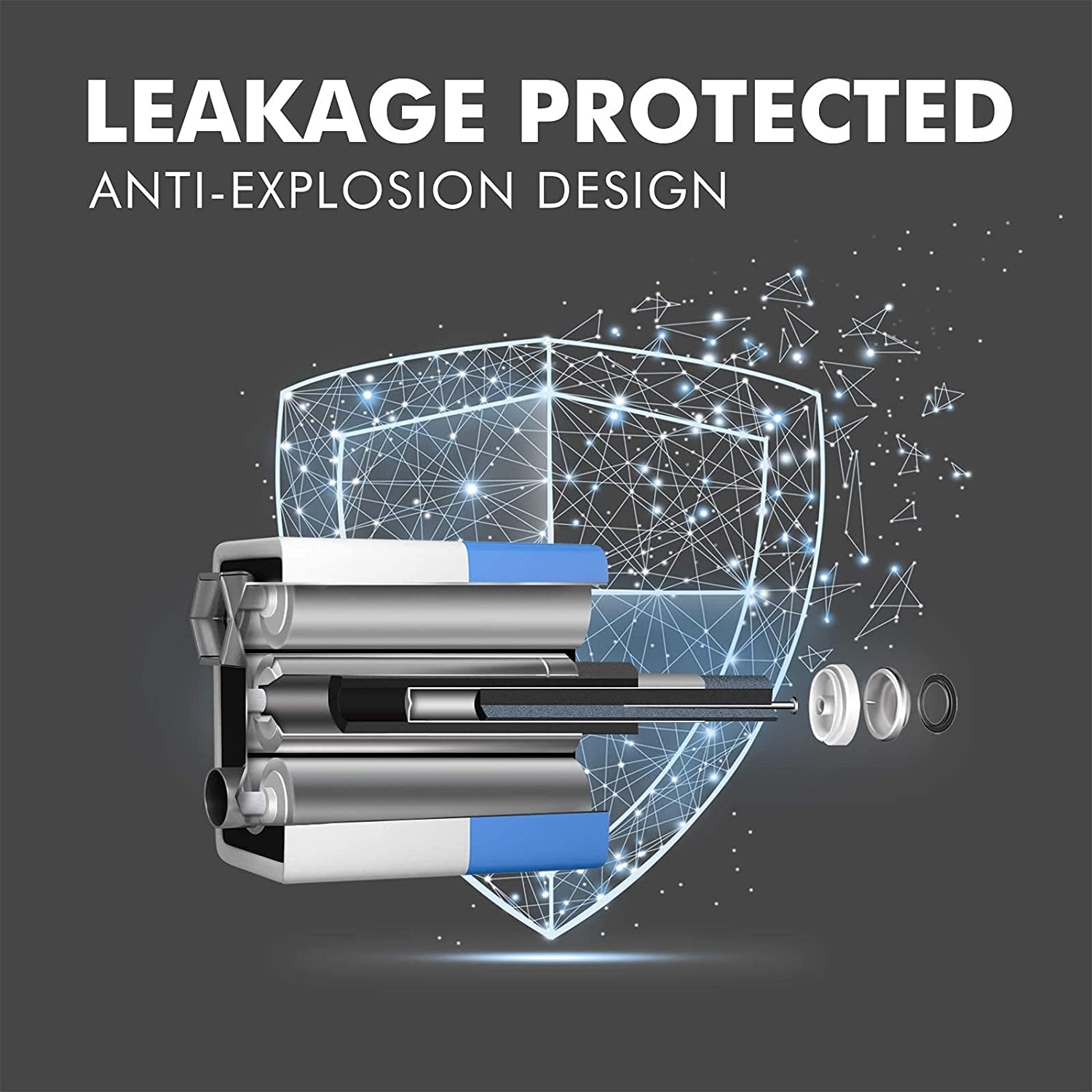 9V Batteries - Alkaline 9V Battery 4 Pack - Ultra Long Lasting with a 7 - Year Shelf Life