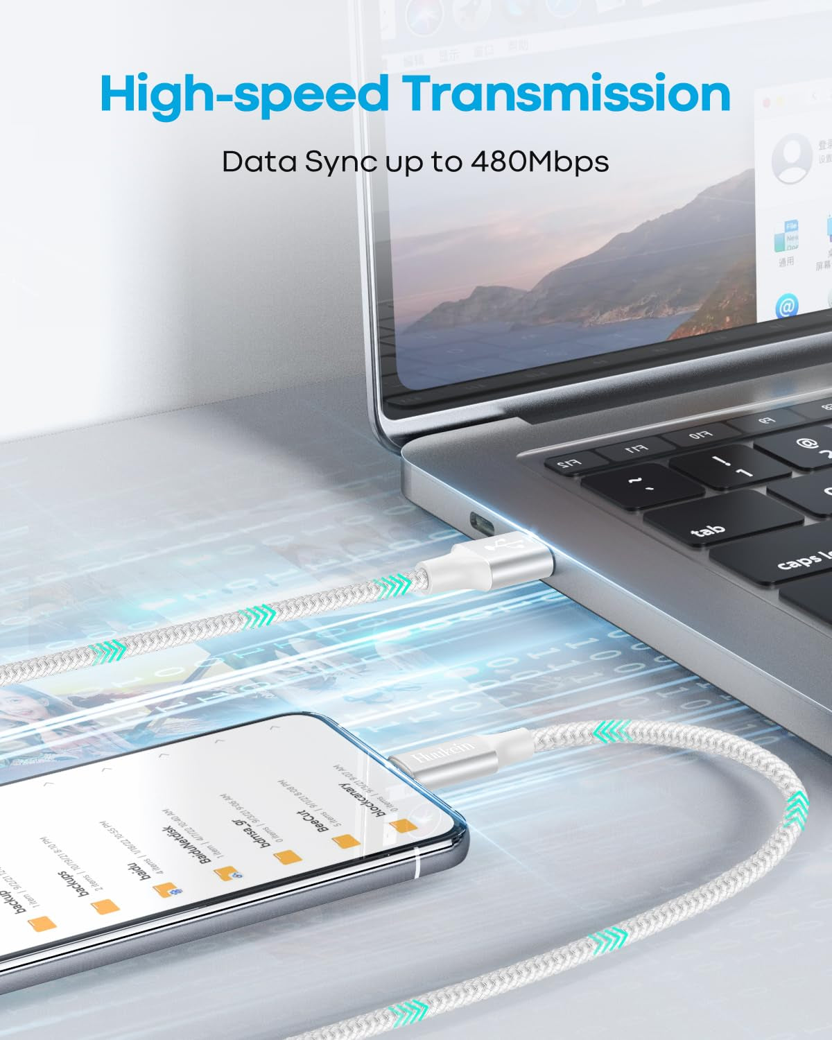 Short USB C Cable 1Ft, 2 Pack USB a to USB C Carplay Cable for Iphone 16 15 Pro Max Plus, Short USBC Car Charger Cord, White