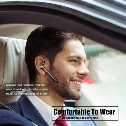 Single-Ear Bluetooth Earpiece with Noise Cancelling – Wireless Hands-Free Headset for Iphone & Cell Phones, Built-In Mic, 10Hrs Battery Life