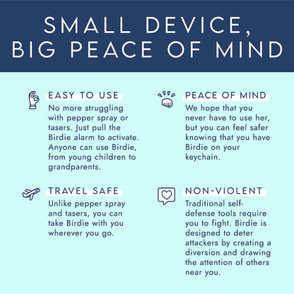 She’S Birdie–The Original Personal Safety Alarm for Women by Women–Loud Siren, Strobe Light and Key Chain in a Variety of Colors (Blossom)