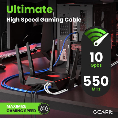 Cat 6 Ethernet Cable Pack - 24-Pack 5 Ft Cat6 Ethernet Patch Cables | RJ45 Network Patch Cable, 10 Gbps Snagless Gold-Plated Connectors - Ethernet Cable Cat 6 for PC, TV, Router - Black